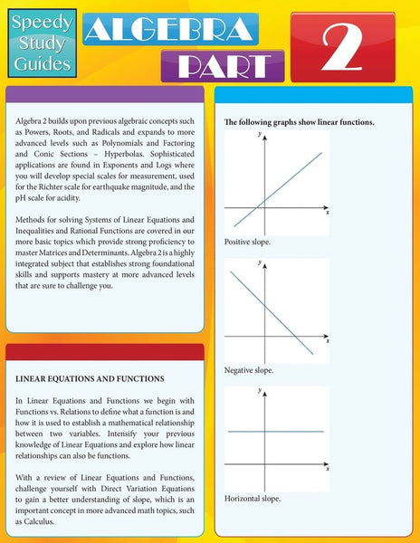 Algebra Part 2 (Speedy Study Guides: Academic) – Speedy Publishing LLC