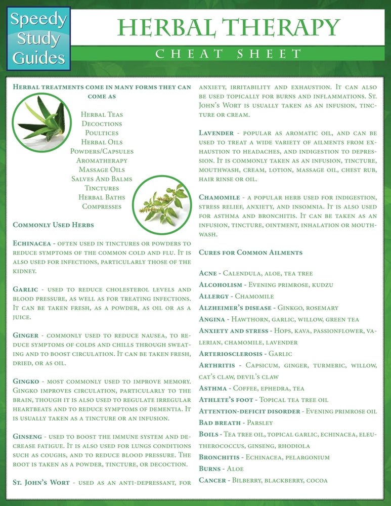 Herbal Therapy Cheat Sheet (Speedy Study Guides: Academic)