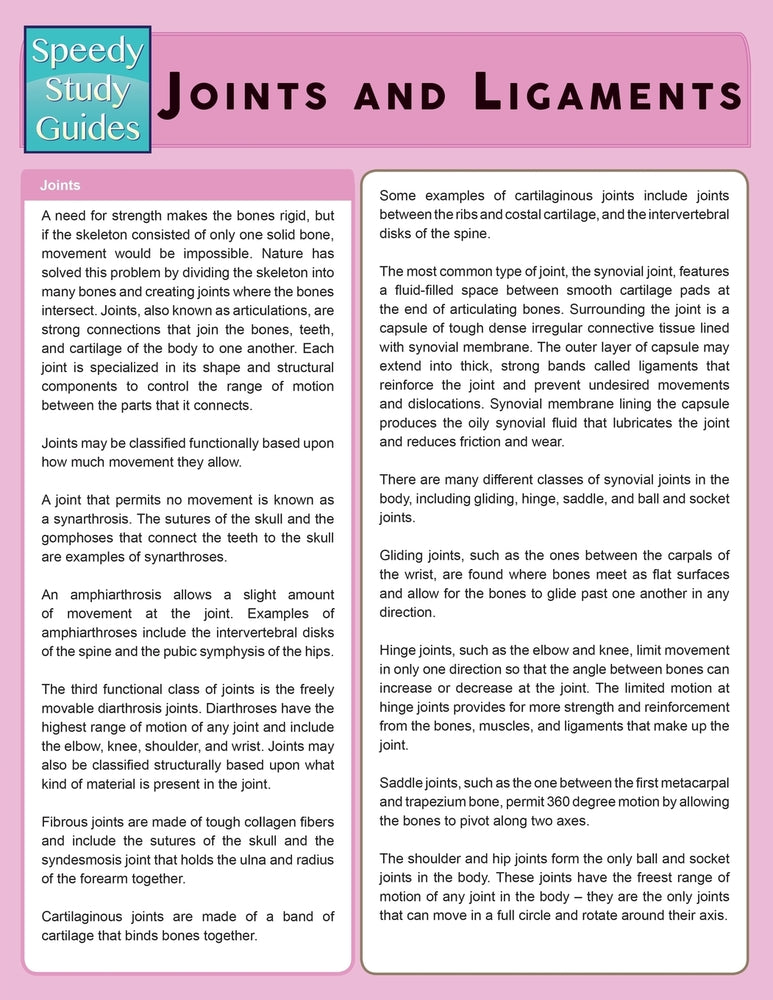 Joints and Ligaments (Speedy Study Guide)