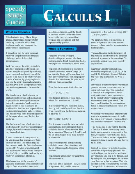 Calculus 1 (Speedy Study Guides) – Speedy Publishing LLC