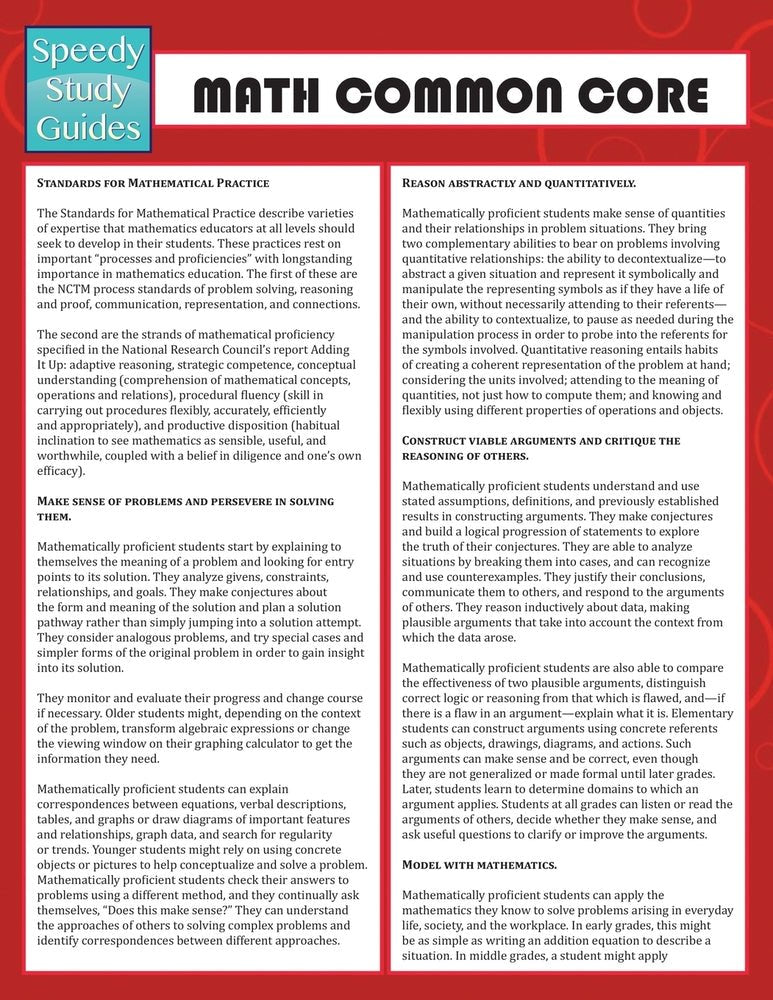 Math Common Core (Speedy Study Guides)