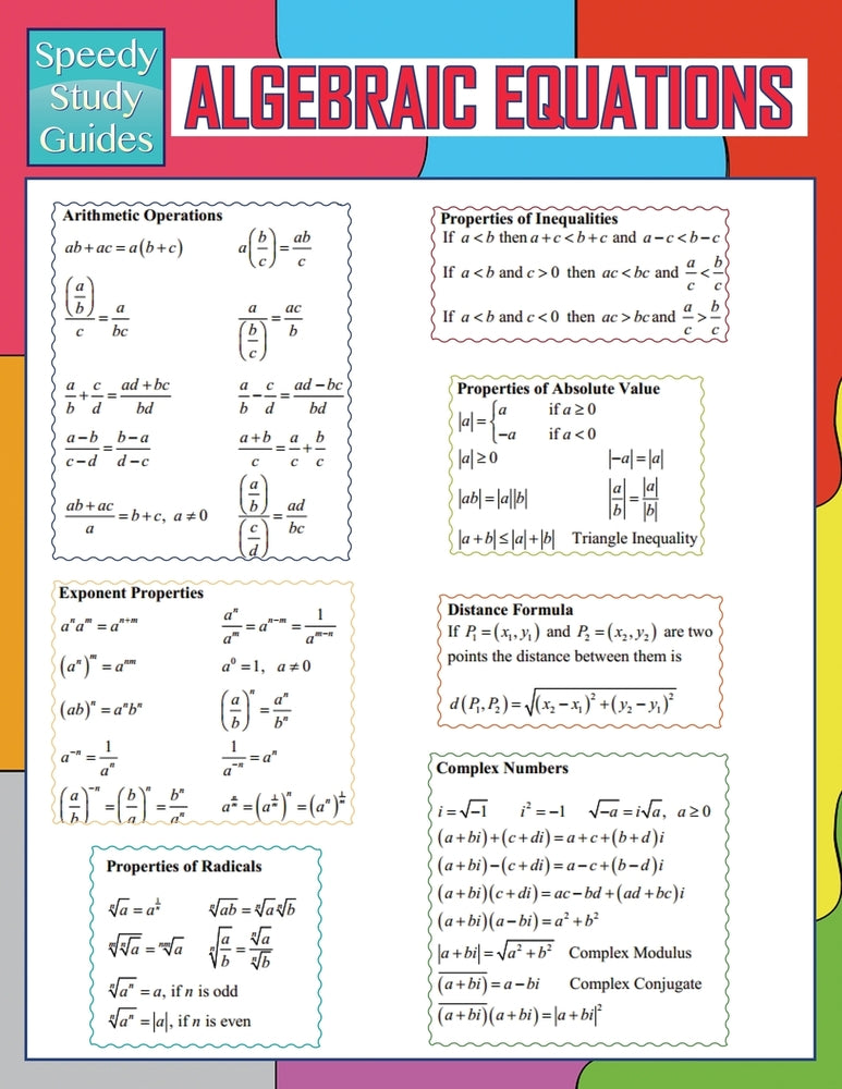 Algebraic Equations (Speedy Study Guides)
