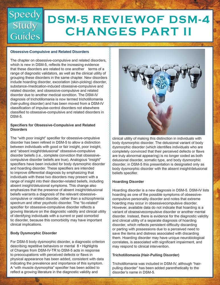 DSM-5 Review of DSM-4 Changes Part II (Speedy Study Guides)