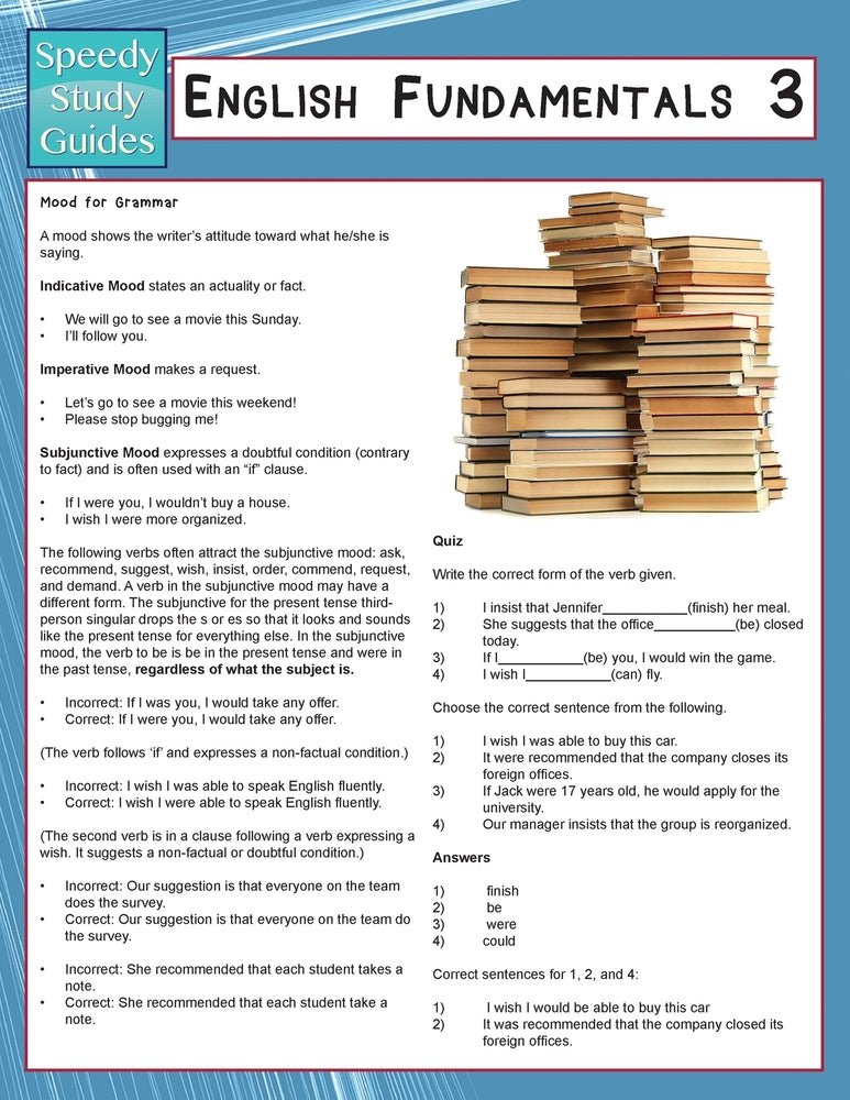 English Fundamentals 3 (Speedy Study Guides)