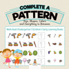 Complete a Pattern - Size Shapes Colors and Everything in Between - Math Book Kindergarten | Childrens Early Learning Books