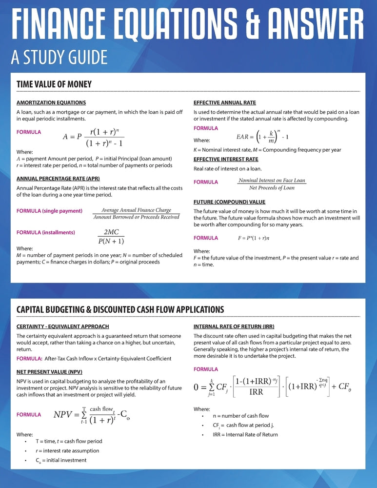 Finance Equations & Answers