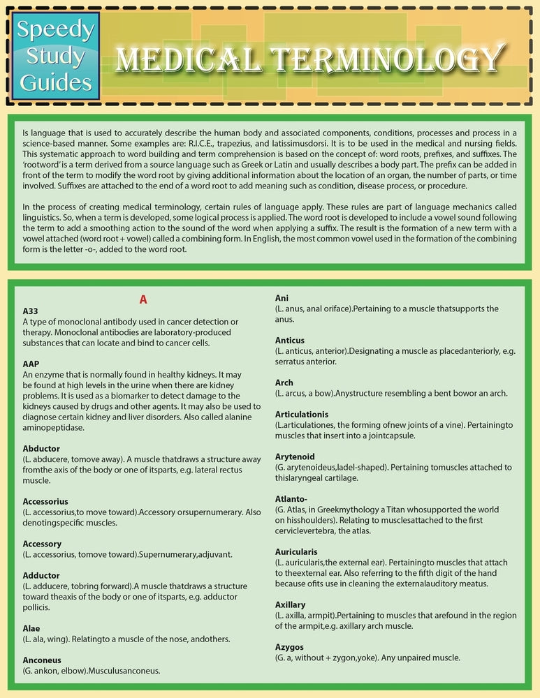 Medical Terminology (Speedy Study Guides)