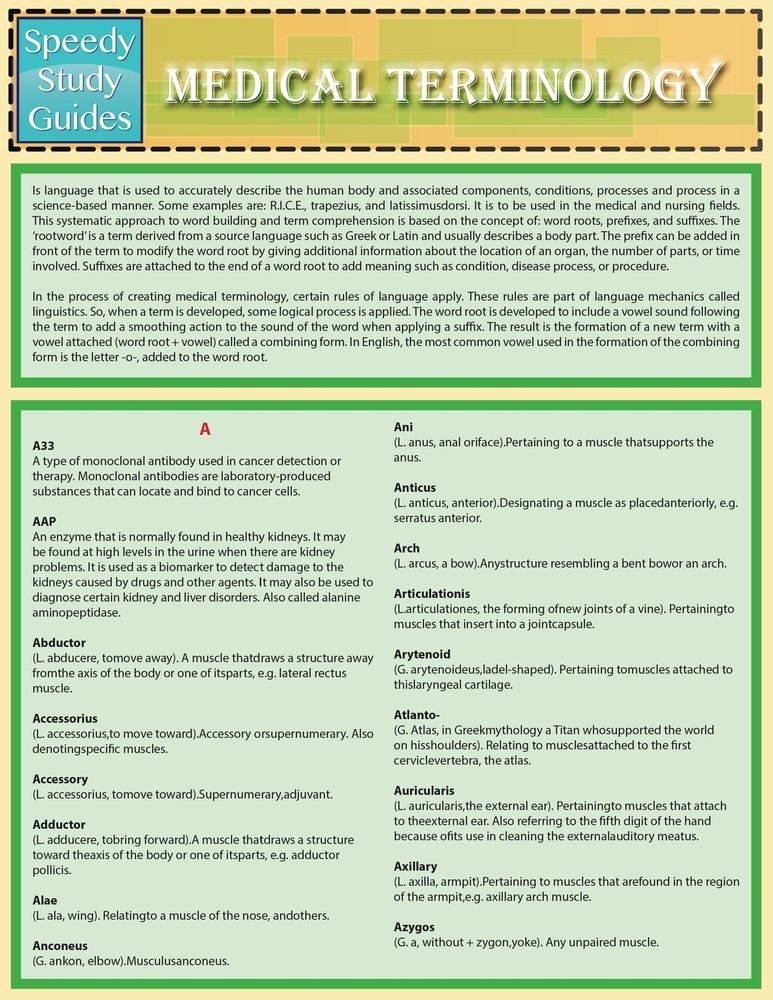 Medical Terminology (Speedy Study Guides)