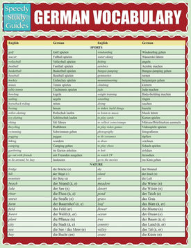 German Vocabulary (Speedy Study Guides: Academic)