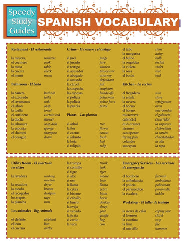 Spanish Vocabulary (Speedy Study Guides: Academic)