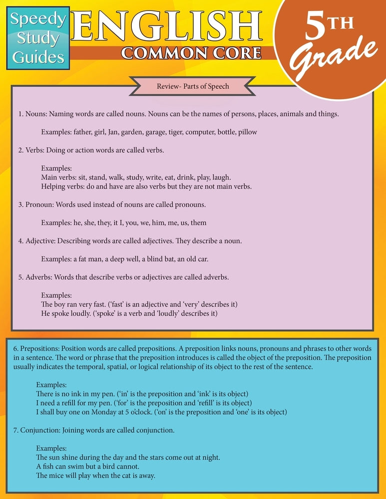 English Common Core 5th Grade (Speedy Study Guides: Academic)