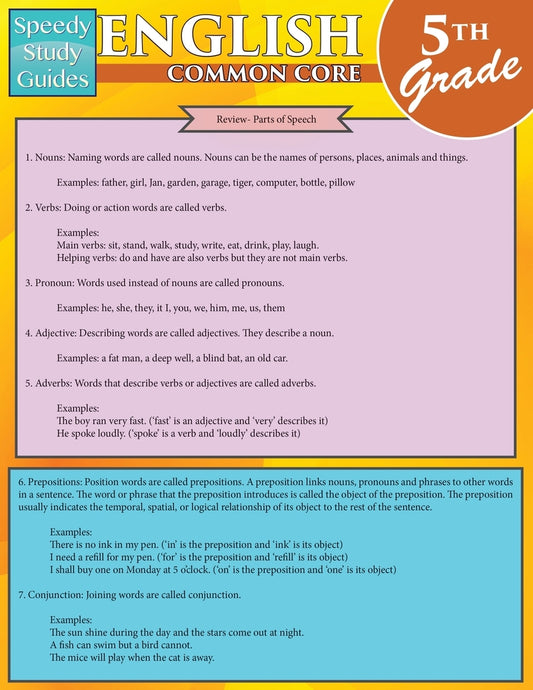 English Common Core 5th Grade (Speedy Study Guides: Academic)