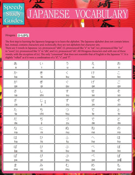 Japanese Vocabulary (Speedy Study Guides: Academic)