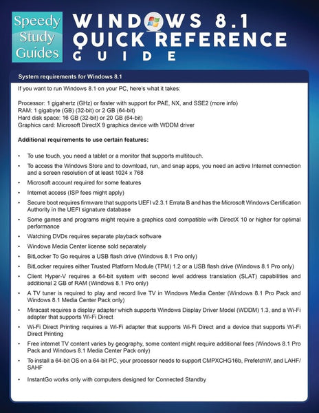 Windows 8.1 Quick Reference Guide (Speedy Study Guide) – Speedy ...