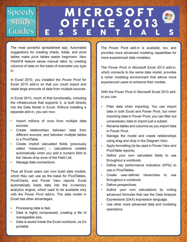 Microsoft Office 2013 Essentials (Speedy Study Guide)