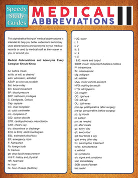 Medical Abbreviations II (Speedy Study Guide)