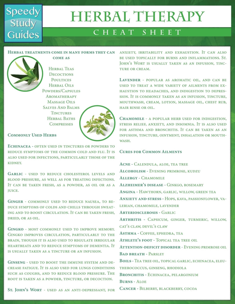 Herbal Therapy Cheat Sheet (Speedy Study Guides: Academic)