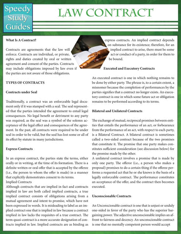 Law Contracts (Speedy Study Guides: Academic)