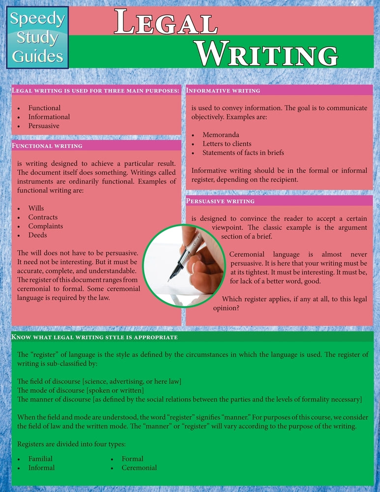 Legal Writing (Speedy Study Guides: Academic)