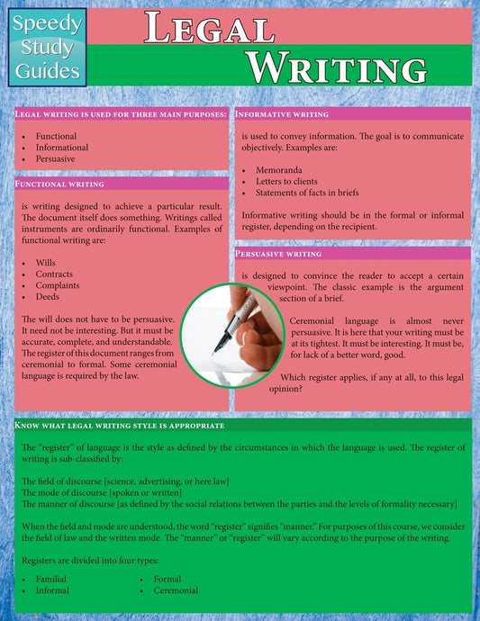 Legal Writing (Speedy Study Guides: Academic)