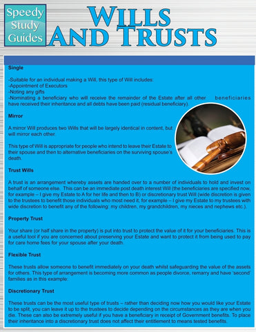 Wills and Trusts (Speedy Study Guides: Academic)