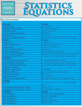 Statistics Equations (Speedy Study Guides: Academic)