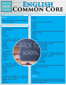 English Common Core (Speedy Study Guides: Academic)