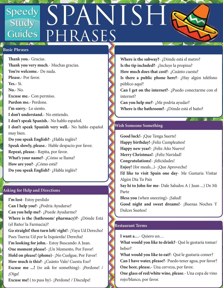 Spanish Phrases (Speedy Study Guides: Academic)