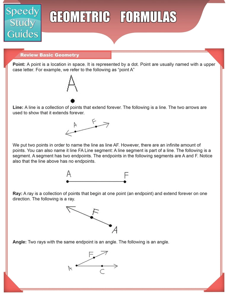 Geometric Formulas (Speedy Study Guides: Academic)