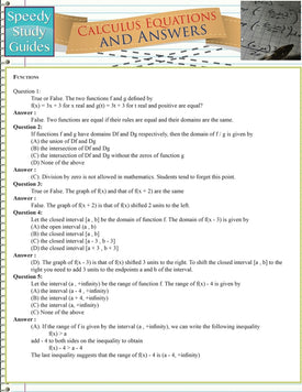 Calculus Equations and Answers (Speedy Study Guides: Academic)