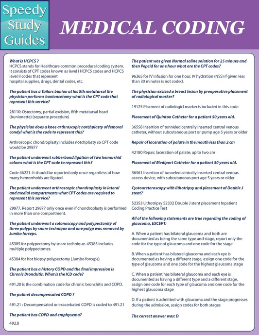 Medical Coding (Speedy Study Guides: Academic)