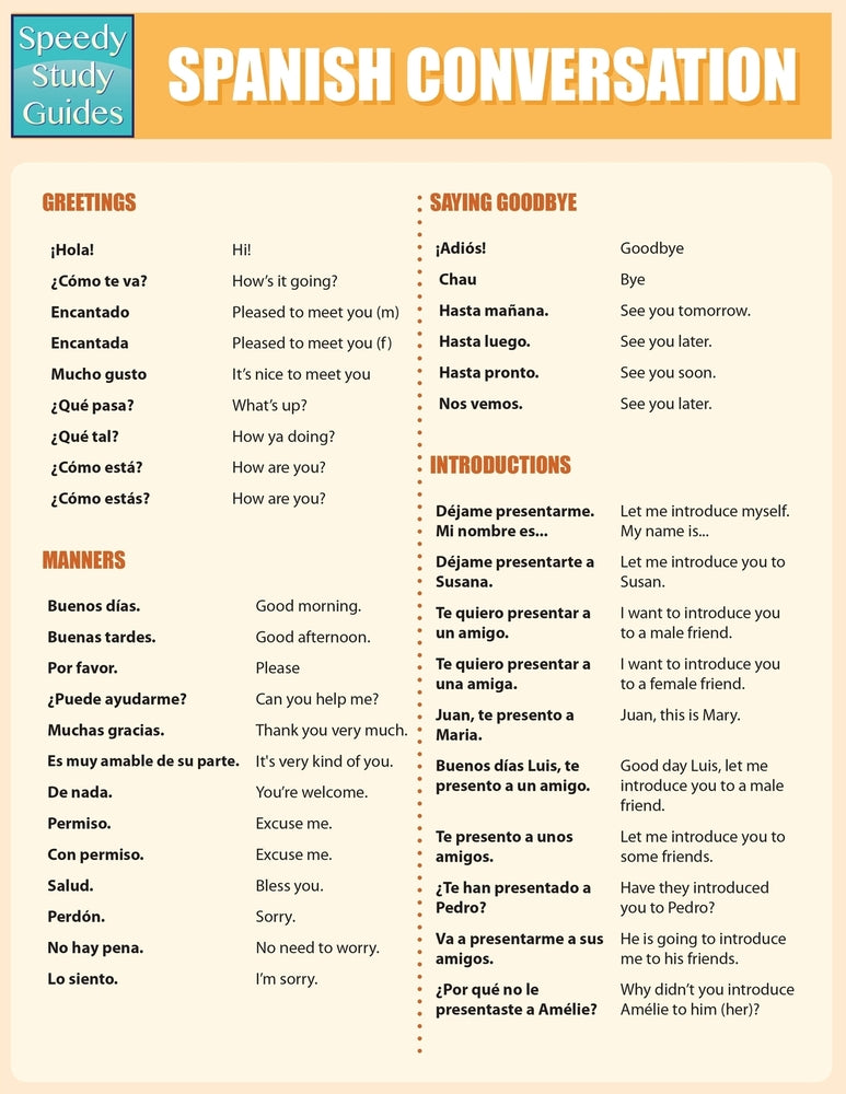 Spanish Conversation (Speedy Study Guides: Academic)