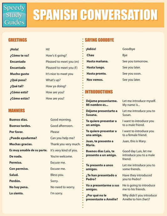 Spanish Conversation (Speedy Study Guides: Academic)