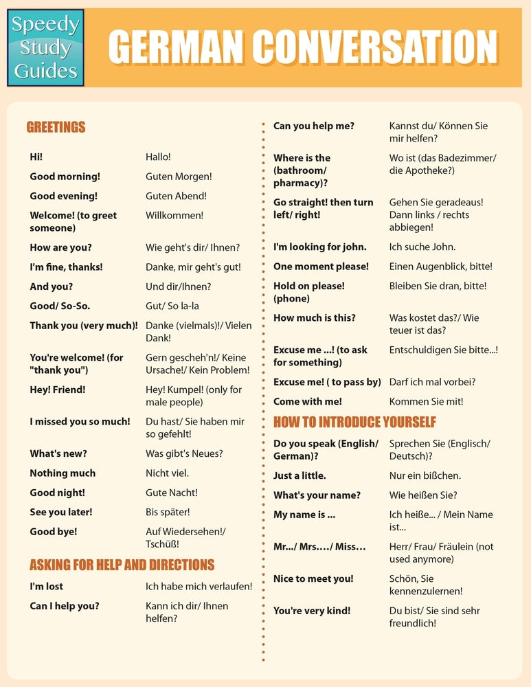 German Conversation (Speedy Study Guides: Academic)