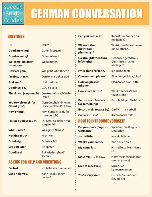 German Conversation (Speedy Study Guides: Academic)