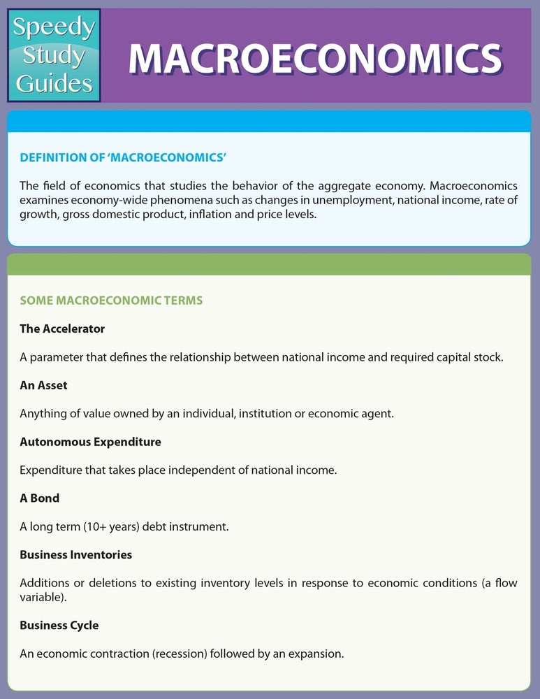 Macro-Economics (Speedy Study Guides: Academic)