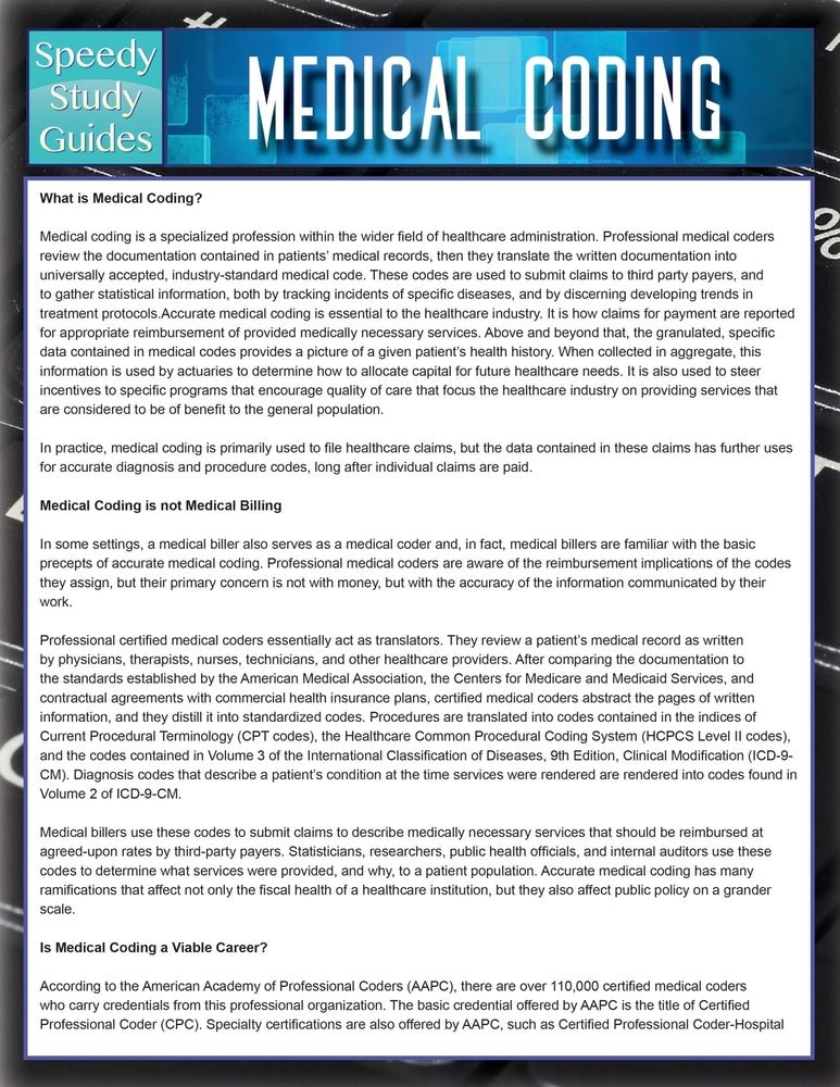 Medical Coding (Speedy Study Guides)