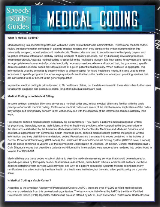 Medical Coding (Speedy Study Guides)