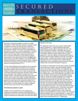 Secured Transactions (Speedy Study Guide)