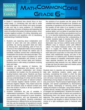 Math Common Core 6th Grade (Speedy Study Guide)