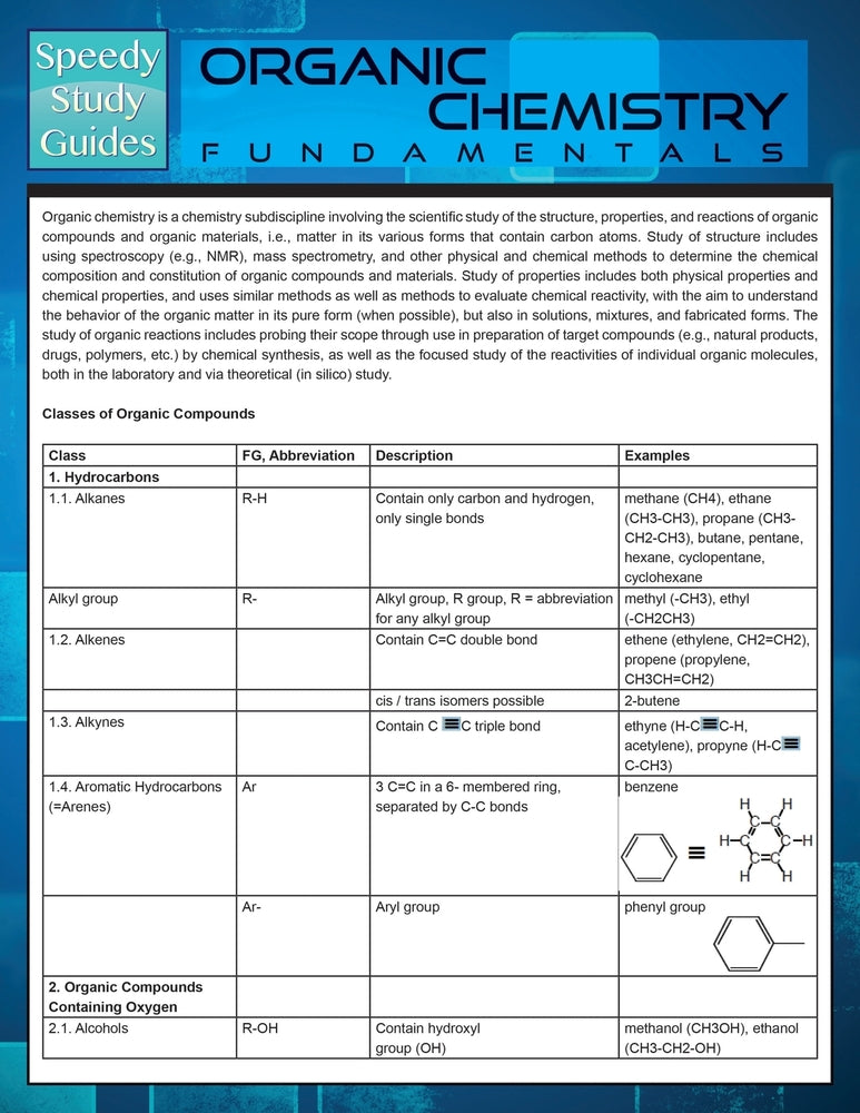Organic Chemistry Fundamentals (Speedy Study Guide)