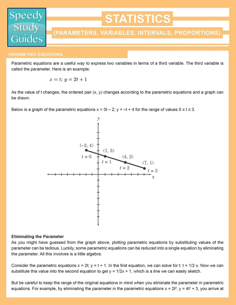 Statistics (Parameters, Variables, Intervals, Proportions) (Speedy Study Guide)