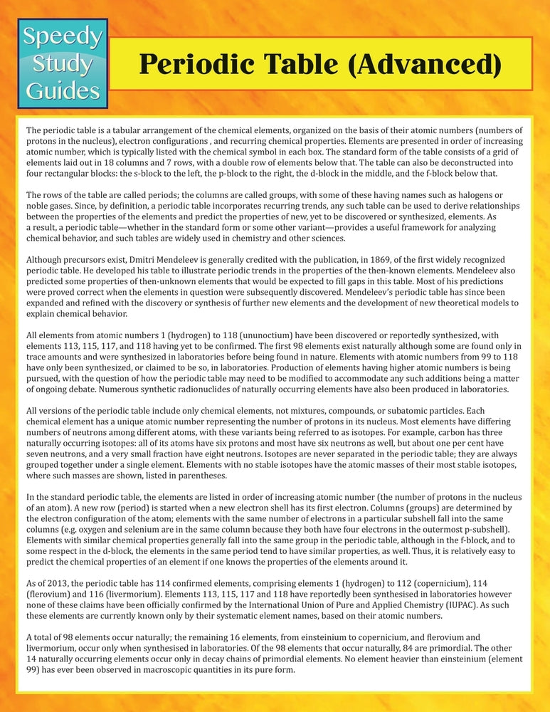 Periodic Table (Advanced)