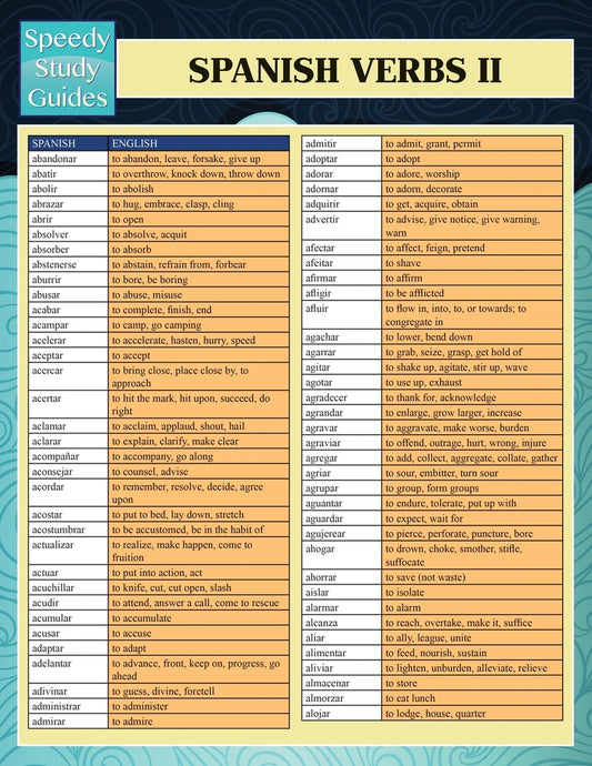 Spanish Verbs II (Speedy Language Study Guides)