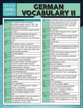 German Vocabulary II (Speedy Language Study Guides)