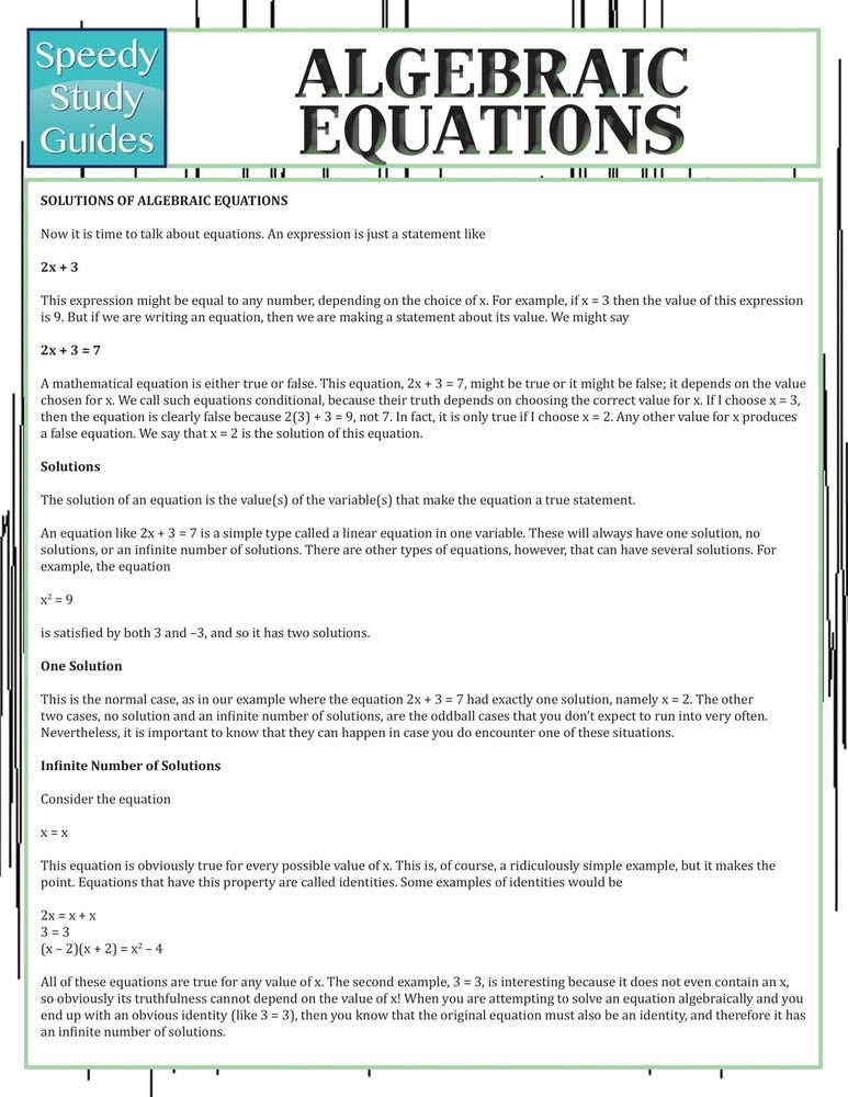 Algebraic Equations