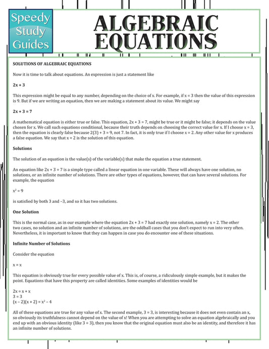 Algebraic Equations