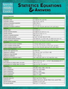 Statistics Equations & Answers (Speedy Study Guides)