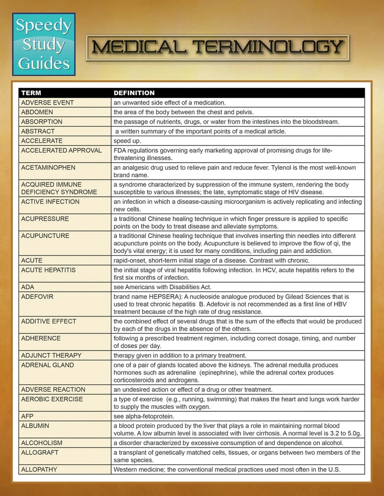 Medical Terminology (Speedy Study Guide)