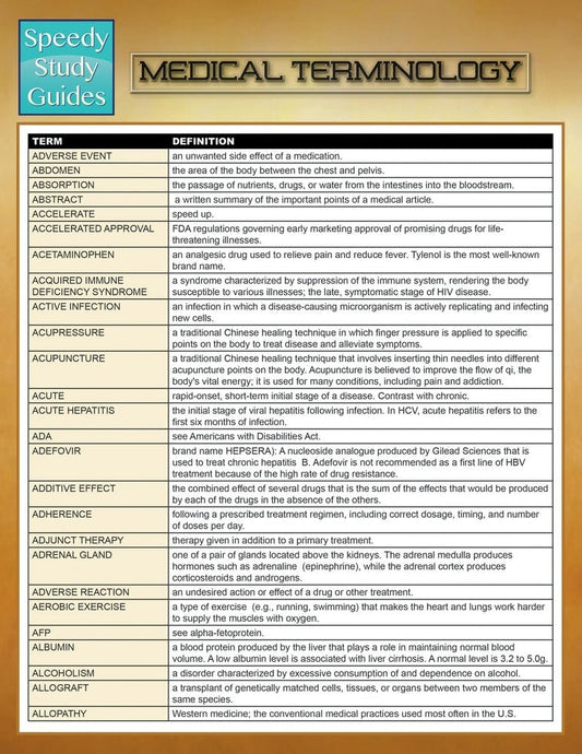 Medical Terminology (Speedy Study Guide)